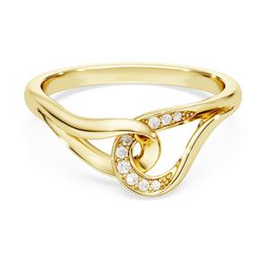 Classica 링, 라운드 컷, 인터로킹, 화이트, 순은(스털링 실버), 18K 골드 피니시