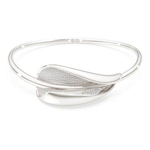 Classica 초커 네크리스, 스테이트먼트, 라운드 컷, 화이트, 스털링 실버