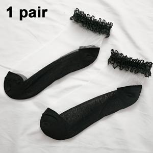 TEMU 랜덤 투명 레이스 양말 1켤레/랜덤 2켤레, 발바닥 미끄럼 방지 디자인, 재미있는 여름 여성용 양말, 롤리타 스타일 양말, 고딕 다크 스타일, 일상 캐주얼 가정용, 생일 파티 파티 드레스용, 여성을 위한 선물