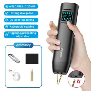 TEMU 휴대용 배터리 스팟 용접기, 듀얼 펄스 용접기, 99% 정밀 조절, 0.1-0.25mm 등 용접 재료에 적합, 18650 리튬 배터리 팩 생산, 소형 전자 제품 유지 보수