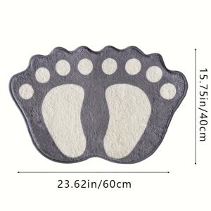 TEMU 2D 플랫 고화질 패턴 프린팅 이중 잠금 엣지, 욕실 게임 룸 거실 침실 카펫 1개 귀여운 발 모양 욕실 매트, 세탁기 사용 가능 카펫, 세척 용이, 미끄럼 방지, 트렌디한 매트 및 카펫, 부드러운 색상