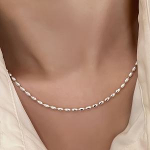 TEMU 1개 여성 패션 목걸이 캐주얼 쿠바 체인 925 실버 도금 목걸이 생일 웨딩 시즌 신학기 시즌 발렌타인데이 봄/여름 신상 컬렉션 선물용으로 최고의 선택