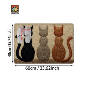 TEMU 1개 고양이 뒷면 패턴 직사각형 욕실 미끄럼 방지 바닥 매트 | 창의적인 예술적인 초극세사 섬유, 부드러운 폴리에스터, 욕실, 거실, 침실, 식탁, 현관 장식에 적합, 선물로 사용 가능