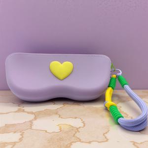 TEMU Love 실리콘 안경 보관 가방, 손으로 짠 로프, 산뜻한 컬러 가방