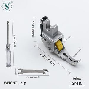 TEMU SY-11 롤러 압착 발, 올 스틸 상단 지퍼 롤러 압착 발 세트, 얇은, 두꺼운, 가죽 재질에 적합 - 산업용 평면 재봉틀 전용 특수 압착 발