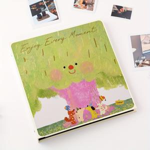 TEMU 대용량, 귀여운 만화 미니 카드, 별 카드, 연예인 카드, 3인치 미니 사진, 40페이지 내부 공간으로 480장 사진 보관 가능, 메시지 스트립 포함, 삽입 앨범, 아기 추억 책 성장 책