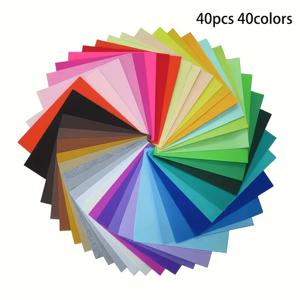 TEMU DIY 공예, 재봉 프로젝트 및 홈 데코용 사전 재단된 펠트 사각형 40개(1개) - 생생한 올폴리 펠트 시트, 6