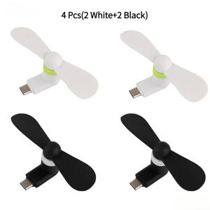 TEMU 아이폰/ 스마트폰용 USB-C 휴대용 미니 선풍기 4개 세트, USB-C Type-C 직접 전원 공급, 조용한 포켓 냉각팬, 휴대폰 냉각, 여행 및 여름 옷에 적합, Type-C 기기용 (전자제품 미포함)