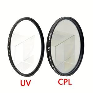 TEMU Knightx 2In1 CPL + UV 필터 내구성 강한 합금 프레임 모든 DSLR 카메라 초슬림, 원형 편광 필터, 눈부심 감소, 대비 강화, 높은 투명도, Canon Nikon Sony 호환
