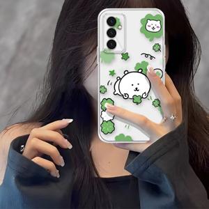 TEMU 휴대폰 케이스 - 삼성 갤럭시 A14 A24 4G A04 A04S A05 A05S A06 A13 A15 A16 A22 A23 A24 A25 A32 A33 A34 A35 A52 A52S A53 A54 A55 A56 5G 갤럭시 S21 S23 S24 25 FE S22 플러스 울트라에 적합한 투명 휴대폰 케이스, 패션 귀여운 간편한 인쇄 선물