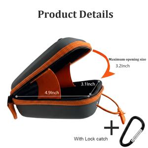 TEMU 골프 거리 측정기 하드 쉘 휴대 케이스 박스 EVA 가방, Tourx V2 V3 V4 V5 Pro X2 Pro XE 및 Garmin Z80 Z82 거리 측정기 파우치, 기기 충격 방지 골프 휴대용 허리 팩, 회색/주황색