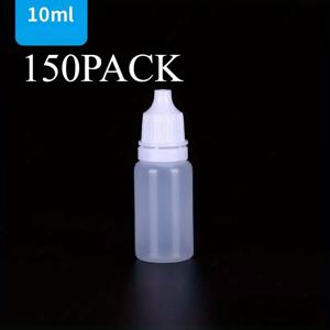 TEMU 150개 10ml 누름식 드립 병, 누수 방지 뚜껑 포함 - 리필 가능 에센셜 오일 용기, 실험실용 정밀 제어 & - 내구성 플라스틱, 투명 & 쌓을 수 있는 디자인, 실험실 용품 보관 | 세련된 병 디자인 | 내구성 플라스틱 병