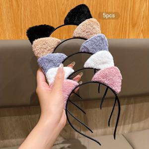 TEMU 일상적인 헤어 장식을 위한 5가지 간편하고 다재다능한 플러시 고양이 귀 머리띠