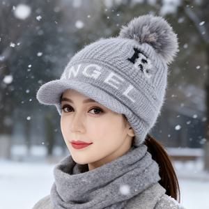 TEMU 겨울 신상 모자 여성용 두꺼운 따뜻한 귀 보호 모자 다용도 오리 입 모자 넓은 챙으로 작은 얼굴 보임 폼폼 모자