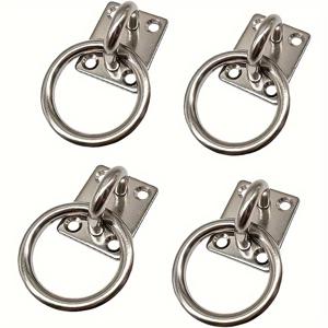 TEMU 4개 세트 304 스테인리스 스틸 사각형 아이볼트 구멍 포함, 3/16인치(5mm), 35mm X 30mm, 해양용급