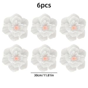 TEMU 사이즈: 11.81인치 고품질 대형 인조 작약 시뮬레이션 꽃 6개, 고품질 종이 꽃, 장식용 종이 꽃, 꽃 벽 장식, 창가 진열장식, 벽 장식, 웨딩 장소 장식, 파티 장식, 생일 파티, 사진 배경, 아치 장식