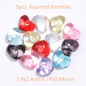 TEMU 19X24mm 5가지 랜덤 색상 밝은 오일 대형 하트 아크릴, 루즈 팔찌, 목걸이, 귀걸이, 키체인, 휴대폰 펜던트 제작에 적합, 생일 선물, 크리스마스, 발렌타인데이, 친구를 위한 선물로 사용 가능