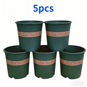 TEMU 5개 대형 직경 10인치 두꺼운 플라스틱 화분, 모종 화분, 고추가루, 딸기, 다육 식물, 장미, 꽃, 채소 및 과일 모종, 녹색 식물 및 나무 모종, 발코니 정원 창턱 화분에 적합