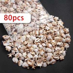 TEMU 40/80/120개 다양한 스타일의 바다거북, , 조개 혼합 아크릴 참, 목걸이, 팔찌, 귀걸이 주얼리 제작, DIY 열쇠고리 및 키체인 액세서리용