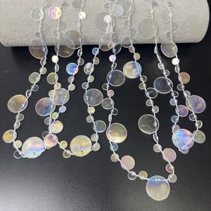 TEMU 3미터 비즈 가랜드 스트랜드, DIY 웨딩 파티 & 크리스마스 트리 장식용, 다목적 매달기 비즈 체인, 휴일 및 축제 조명/비조명 비즈 세트, 크리스마스 장식에 최적