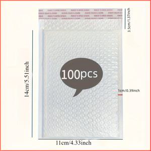 TEMU 100개 흰색 버블 봉투 14 X 16 Cm/ 6.3 X 5.51 Inches - 자체 접착 두꺼운 포장 가방, 육각형 패턴 디자인, 소규모 사업, 할로윈, 추수감사절, 어버이날, 아버지의 날 및 생일 선물에 적합