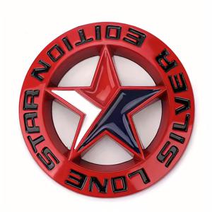 TEMU 자동차 로고 배지 Lone Star Texas 자동차 스티커 메탈 자가 접착 개인 맞춤형 자동차 로고 스티커 3D 배지 스티커 튜닝 Texas 엠블럼에 적합