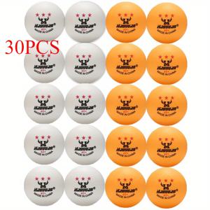30개 고탄성 탁구공 - 고품질 내구성 ABS 소재, 경쟁, 훈련, 피트니스용 노란색 및 흰색 - 중국산, 스포츠 훈련 장비 | 고품질 공 | 고품질 장인 정신