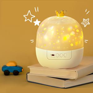 TEMU 왕관 프로젝터 무드등, 필름 15세트 포함 별빛 무드등, 갤럭시 무드등 프로젝터, 360° 회전 침실 프로젝터, 천장 별빛 하늘 투사 램프, 파티, 생일, 크리스마스 발렌타인데이 선물용 장식