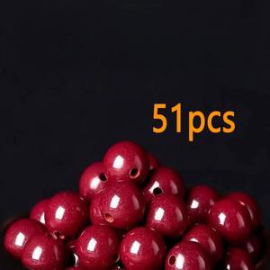 TEMU 51개입/봉지 원석 주홍색 구슬 6mm/8mm/10mm 원형 구슬 보라색-금색 모래, 황제의 붉은 모래 팔찌용 DIY 원석 구슬, 비즈 아트, 공예 및 재봉 용품 > DIY 비즈 공예, 보석 용품 > 장식용 구슬