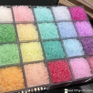 TEMU 약 101g, 20색 스타일 유리 씨드 비즈 - 2.5mm 반투명 유리 씨드 비즈 - 구슬 장식 - 주얼리 제작 - 목걸이, 귀걸이, 팔찌 공예용 소박한 액세서리 - DIY 디자인 강화 - 어머니와 친구를 위한 크리스마스 선물 키트