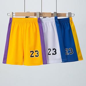 TEMU 3pcs 남아용 여름 운동 반바지 세트, 중~대형 아동용, 사이즈 23, 메쉬 속건성 버뮤다 반바지 (사이드 대비), 농구 캐주얼 반바지, 루즈핏 통기성 아웃도어 남아 남매 매칭 반바지, 야외용