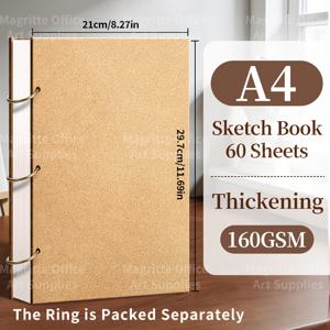 TEMU 1개 마리 sketchbook 4가지 사이즈 32K/A5/16K/A4 160Gsm/90Lb, 드로잉, 필기 적합한 두꺼운 종이, 휴대용 두꺼운 루스리프 스케치북 ( 및 성인용), 생일, 부활절 등에 적합한 전문가용 여행 선물