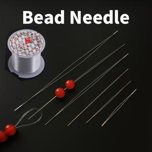 TEMU 7개 세트: 초극세사 오픈아이 구슬 꿰기 바늘과 10m 구슬 실 1롤. DIY 팔찌 구슬 꿰기용 6가지 사이즈 선택 가능. 시드 비즈용 실꿰기 바늘. 명절 선물용으로 이상적. 보관 튜브 포함