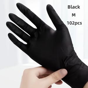 50/102개 블랙 PVC 나이트릴 복합 일회용 장갑 - 일회용 청소 장갑, 주방, 설거지, 가정 청소, 핸드헬드용, 무료, 실내 및 실외 사용에 적합, 주방 청소 장갑, 두께 0.08mm
