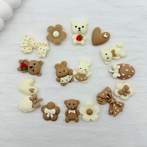 TEMU 16개 귀여운 곰, 토끼, 딸기, 꽃, 리본 매듭 테마 신발 장식, 펜던트, 탈착식 신발 추가, 내구성 좋은 ABS 소재, 샌들, 비치 슈즈, 포장 장식에 적합, 생일 선물, 파티에 매우 적합