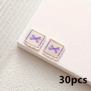 TEMU 30개 미니 패브릭 라벨 DIY 핸드 자수용, 컬러풀 카툰 자수 라벨 재봉용품