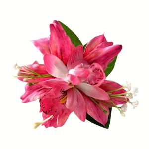 TEMU 새로운 단색 시뮬레이션 패브릭 하와이안 팔레놉시스 릴리 꽃 머리핀, 일상 착용, 사진 촬영, 하와이 휴가 파티 및 휴일 선물에 적합