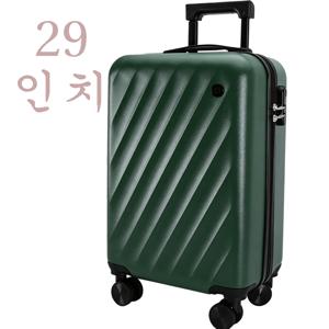 TEMU 초경량 캐리어 29인치 대용량 ABS+PC 내구성 360°조용한 바퀴 (짙은 녹색) [3년 무상 AS 보증]