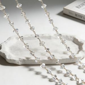 TEMU 100cm 18K 금도금 도금 구리 인조 4mm 삼각형 체인, DIY 스웨터 체인, 귀걸이, 술 팔찌, 목걸이 및 기타 액세서리 제작용, 주얼리 공예용재료 주얼리 제작용으로 적합