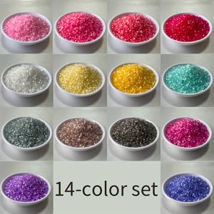 TEMU 14000개 1.6mm 유리 시드 비즈 키트 (주얼리 제작용) - 14가지 종류의 프로스트 듀얼 톤, 총 70g (2.47oz), 5g/팩, 균일, 내마모성, 고품질, 복잡한 비즈 뜨개질, 주얼리 디자인, 의류 장식, 팔찌 제작에 적합