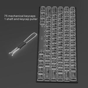 TEMU XDA 투명 기계식 키캡, 고휘도 완전 투명 75키, 61키, 68키 기계식 키보드 키캡, 플러스 기호 구멍 구조 및 0.37인치 높이, 레드 스위치, 그린 스위치, 블루 스위치, 블랙 스위치, 브라운 스위치, 클리어 스위치 등에 적합한 스타일리시한 게임용 키캡