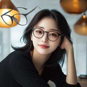 TEMU 터브화이 퍼스트 블루라이트 차단 뿔테안경 남여공용 케이스포함