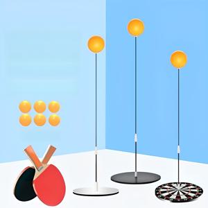 TEMU 5pcs 비전 트레이닝 볼 세트 - 빠른 눈 운동 훈련, , 컴퓨터 눈 피로 완화, 탄력 밴드 및 탁구 라켓 포함，고무축 탁구 훈련 기구，높이 조절 가능 전문 목공예 금속 받침대 안정성이 높다