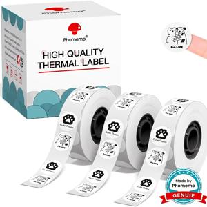 TEMU Phomemo D30 원형 라벨 테이프, 자가 접착식 감열 라벨, 14X28mm (0.55 X 1.1인치) 크기, 롤당 220개 라벨, 3개 팩으로 판매, 패브릭 라벨링에 적합, D30, D30S, D35 및 Q30 라벨 메이커와 호환