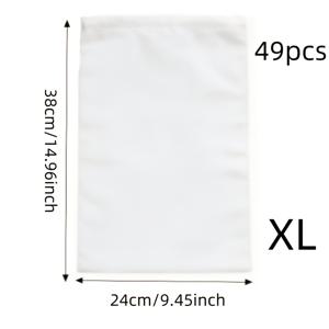 TEMU 49개 세트, XL 및 L 사이즈 선택 가능, 숨겨진 조임끈 마감의 흰색 통기성 방충 과일망 가방, 샘플팩 3개 포함. 과일나무, 사과, 포도, 새, 해충 차단에 적합. 정원, 농장, 도시 농업에 적합