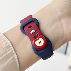 TEMU 새로운 컬러블록 슬림 웨이스트 리퀴드 시계 밴드, Apple Watch 40mm/42mm/38mm/44mm/46mm/45mm/49mm iWatch 시리즈 10/9/8/7/6/5/3/SE/2/울트라용, 남녀공용 스마트워치 액세서리(본품은 시계줄이며, 시계는 포함되지 않음)