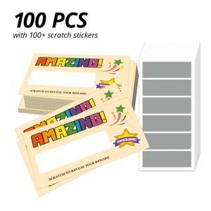 TEMU 행운의 스크래치 카드 100개, DIY 스크래치 카드, 웨딩 파티 장식, 커플 선물 카드, 카드, 생일 선물 카드, DIY 카드 파티 벌주머니 카드, 9x5.4cm / 3.5x2.1인치, 파티 게임 상품, 파티 행사용, 선물 포장, 커플 상호작용 등에 적합