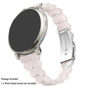 TEMU 20mm 레진 스마트 워치 스트랩 (Garmin Venu Forerunner 165 55 Vivoactive 6 5 3 Venu 2 Plus, Samsung Galaxy Watch 7 6 5 4 시리즈, Amazfit Active 2 GTS 4 2 Mini 3 호환) 여성 스트랩 교체용