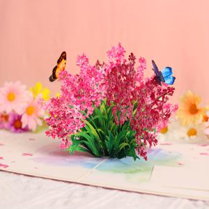 TEMU 1개 릴라크 꽃과 나비 팝업 카드 (노트 카드 및 봉투 포함), 행복한 어버이날, 생일 축하, 결혼식, 발렌타인데이, 기념일 카드 생일 초대 카드 홈