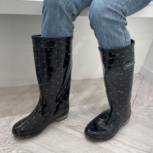TEMU [shoesn] 여성 땡땡이 패션 롱 레인부츠 sn1027